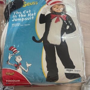 Spirit Cat in the Hat Costume for Kids - Black, White, Red